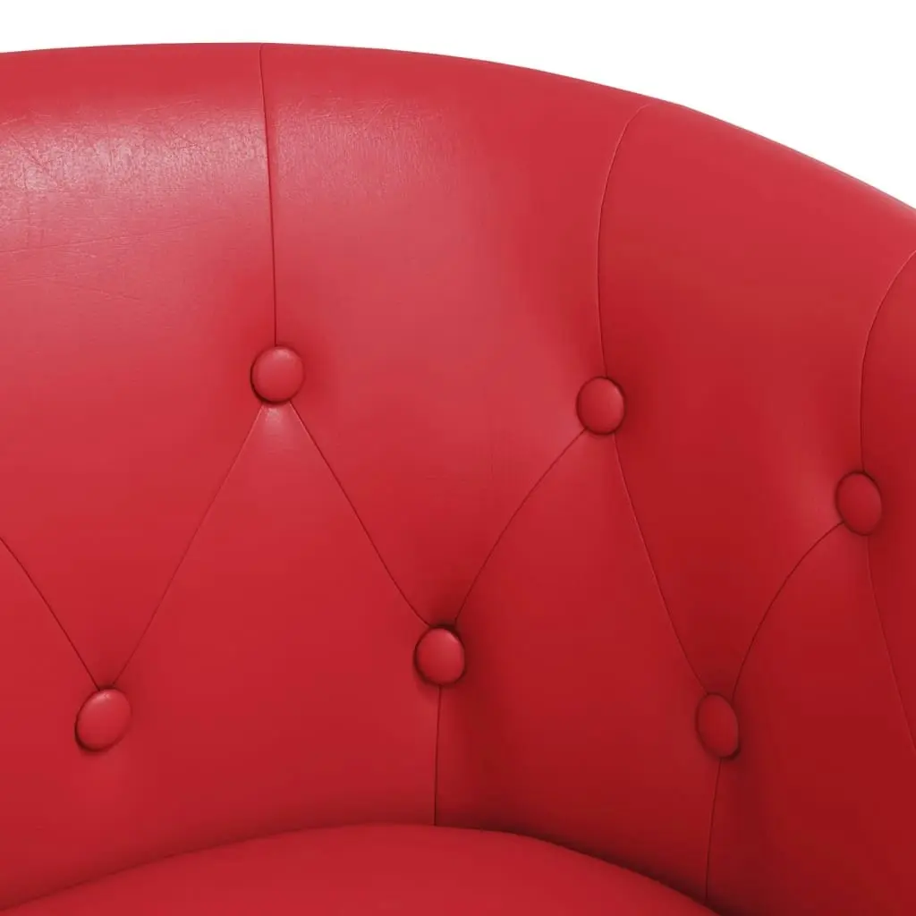 Tub Chair Red Faux Leather 356462