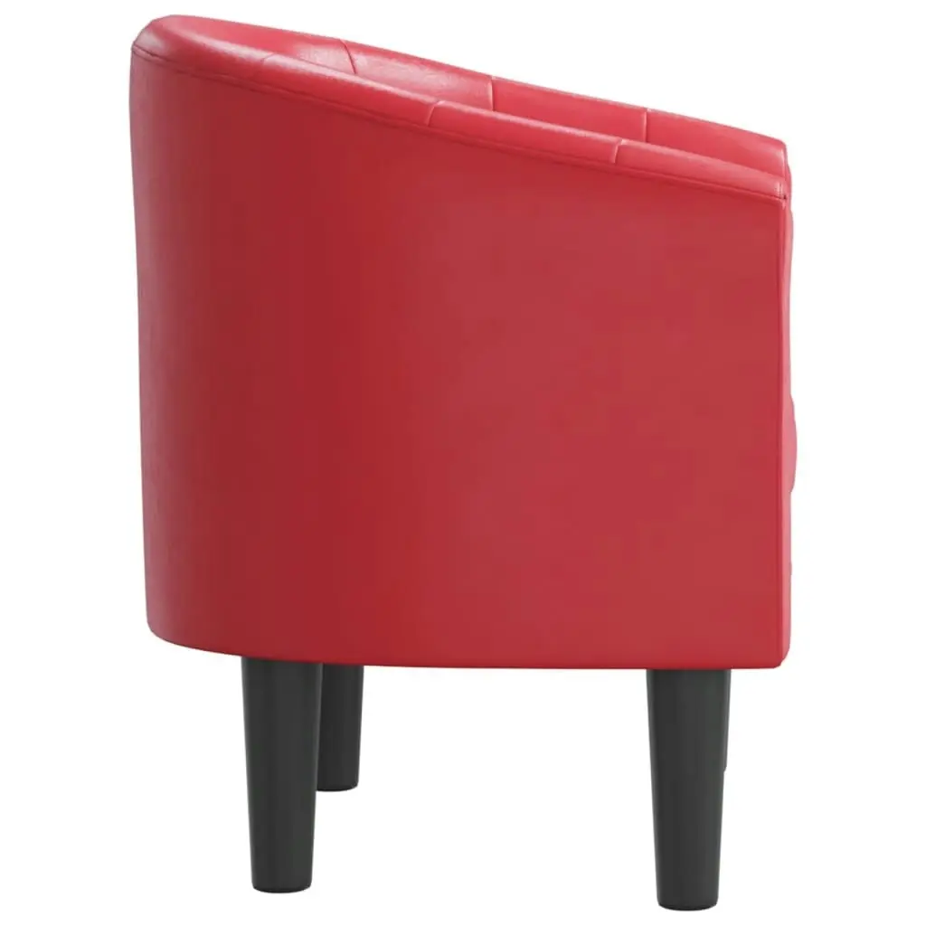 Tub Chair Red Faux Leather 356462