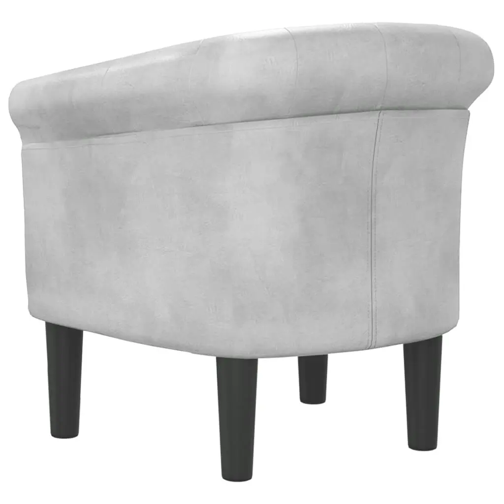 Tub Chair Silver Faux Leather 356498