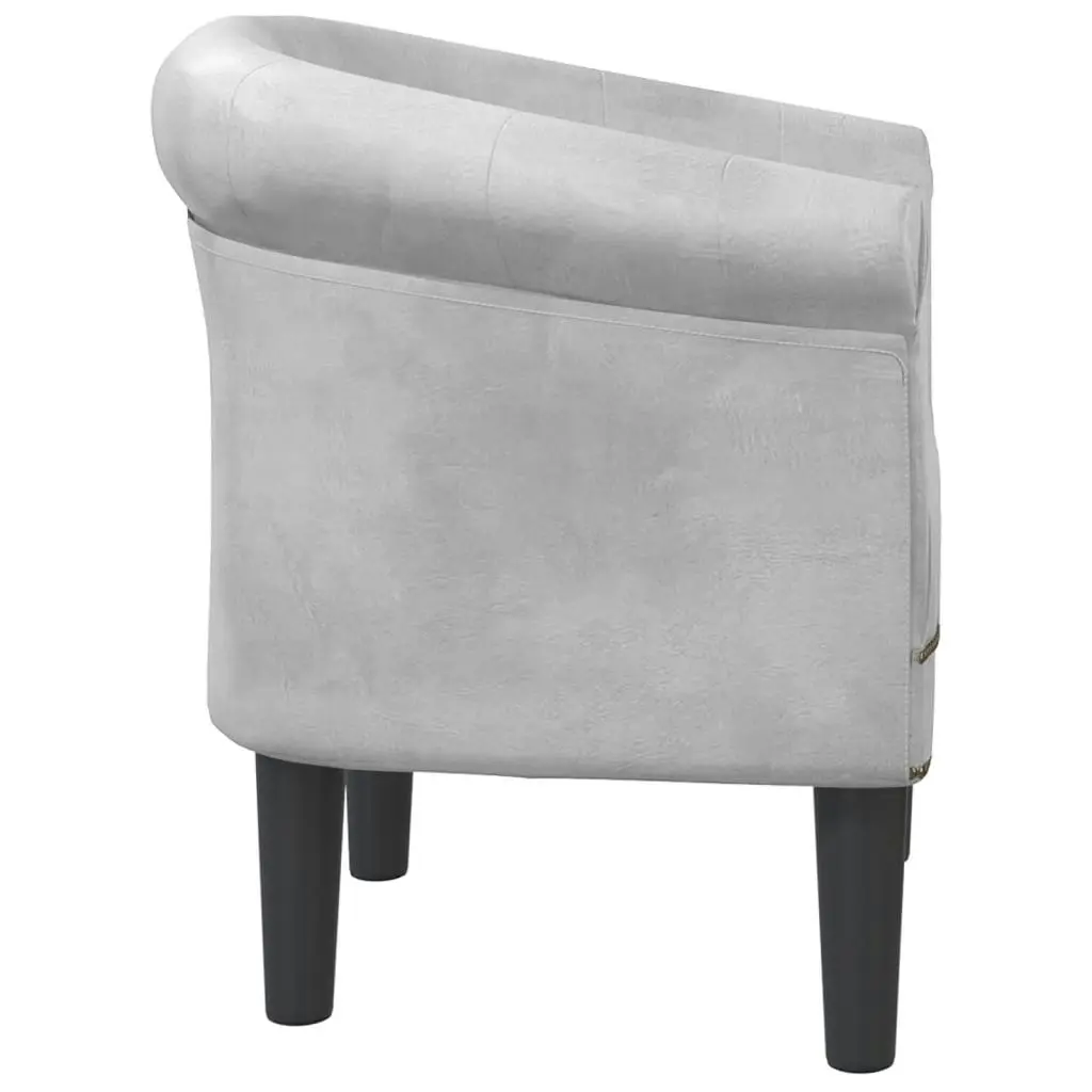 Tub Chair Silver Faux Leather 356498