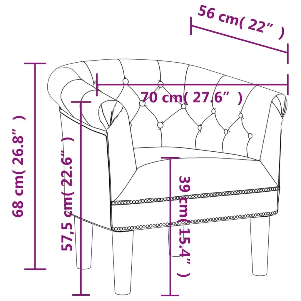 Tub Chair White Faux Leather 356499