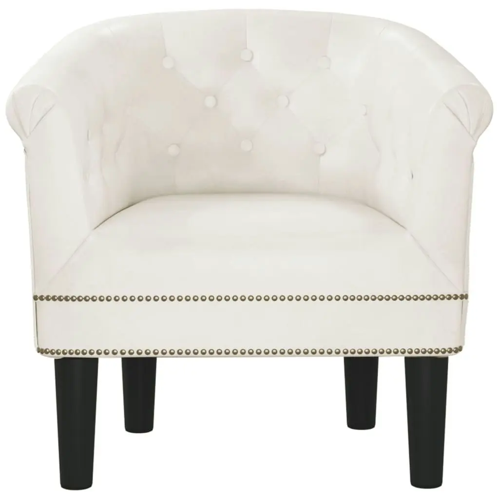 Tub Chair White Faux Leather 356499