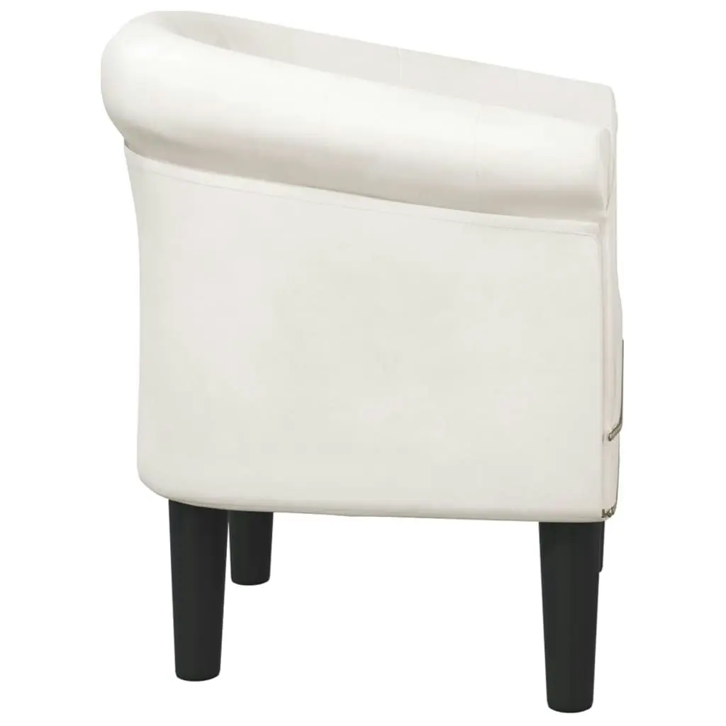 Tub Chair White Faux Leather 356499