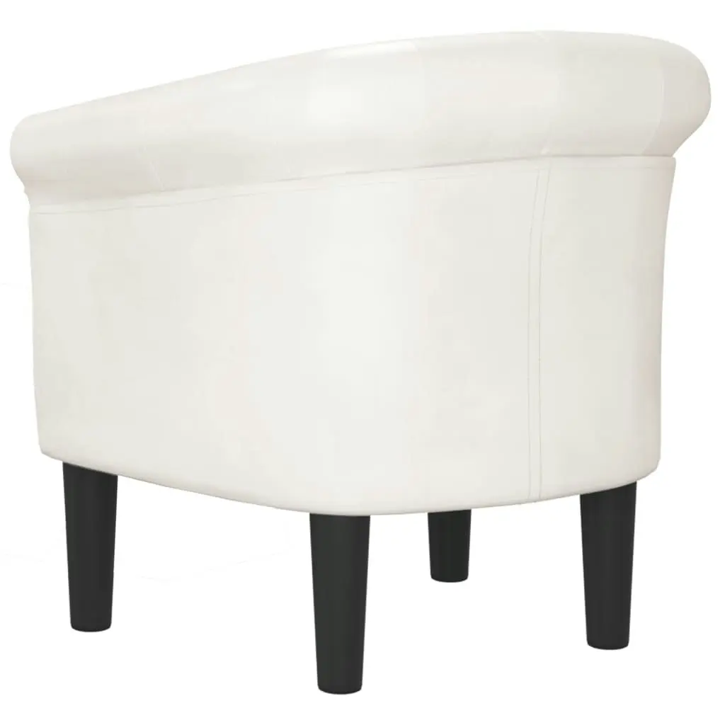 Tub Chair White Faux Leather 356499