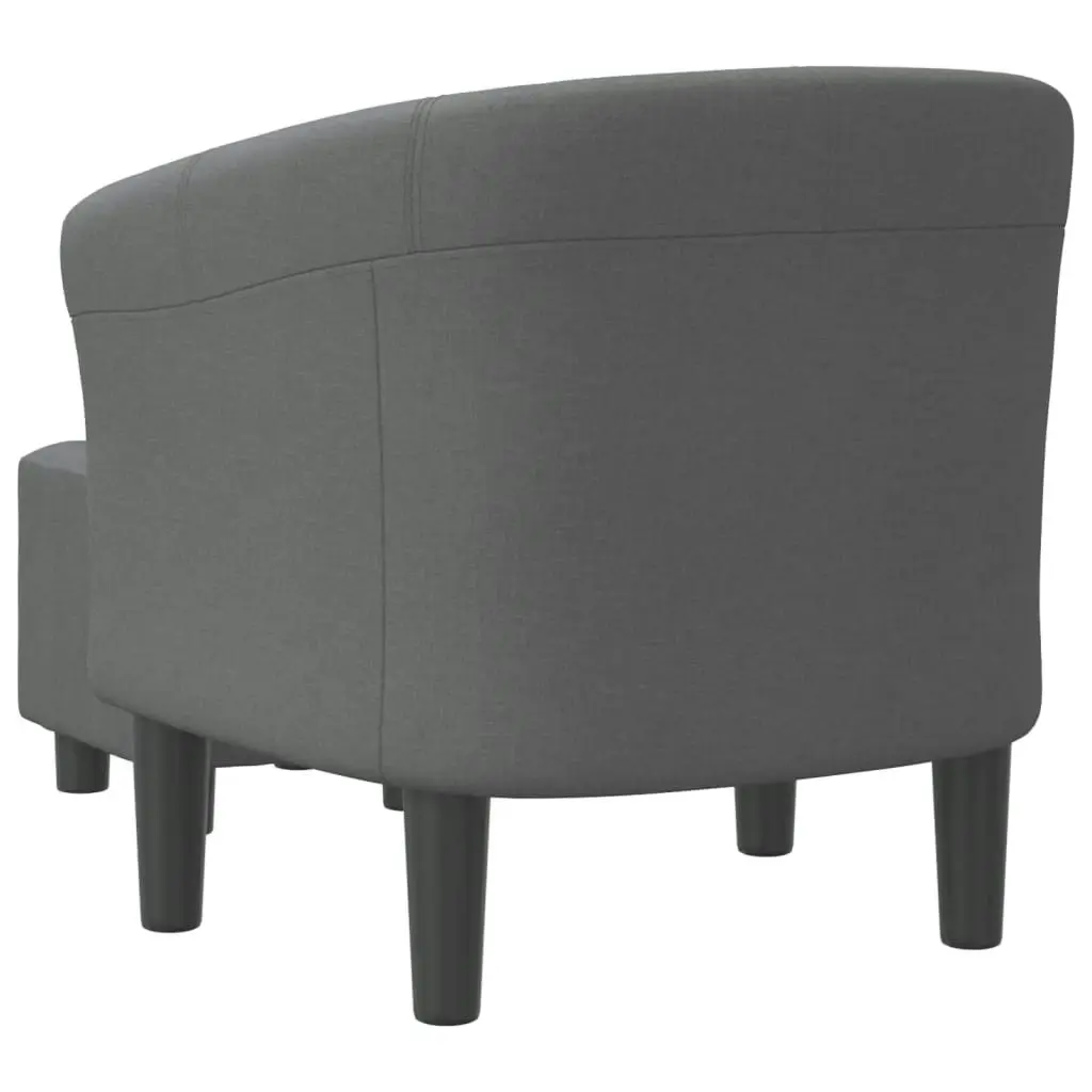 Tub Chair with Footstool Dark Grey Fabric 356437