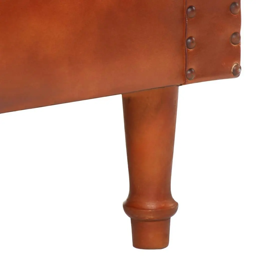 Tub Chair Brown Real Goat Leather 286616