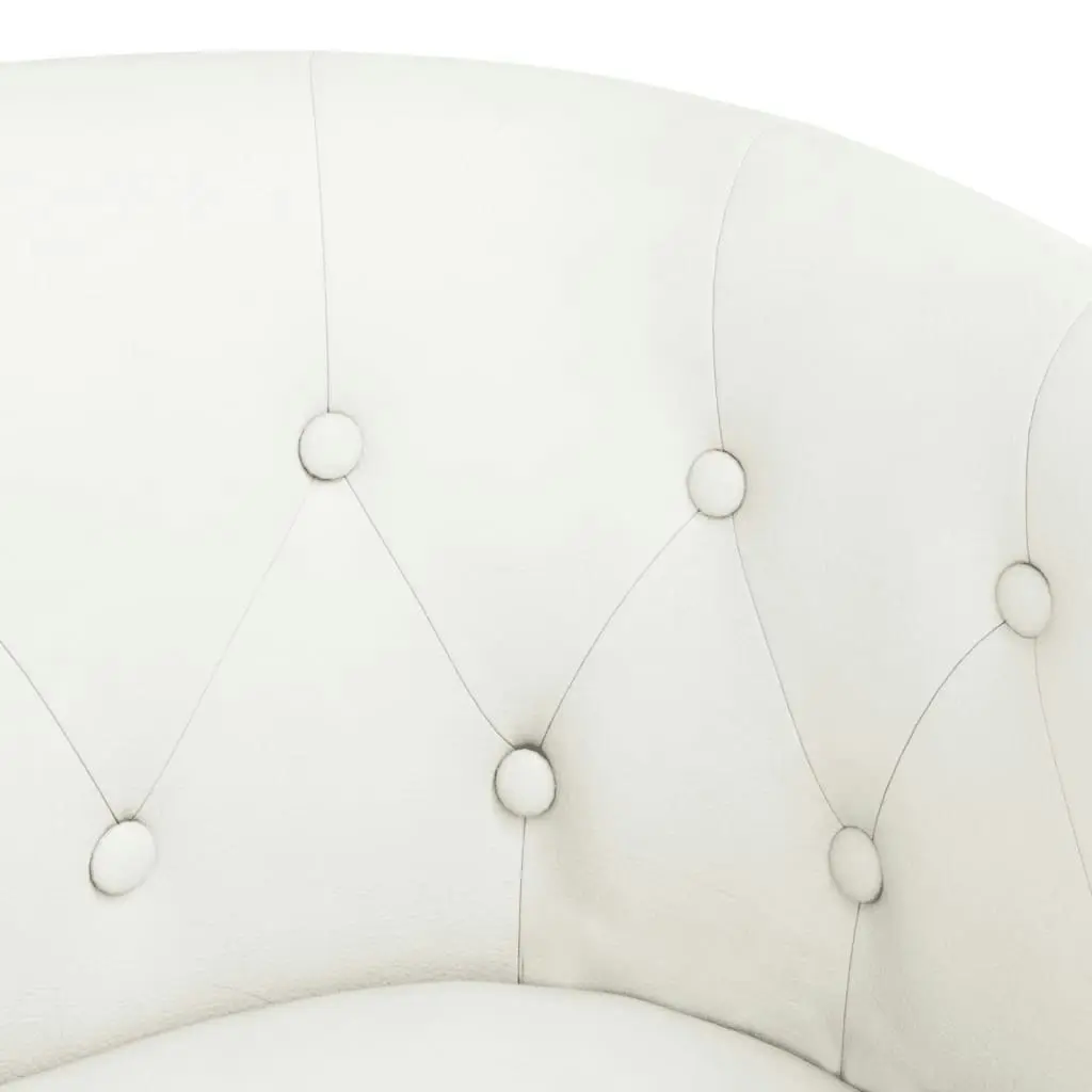 Tub Chair with Footstool White Faux Leather 356466