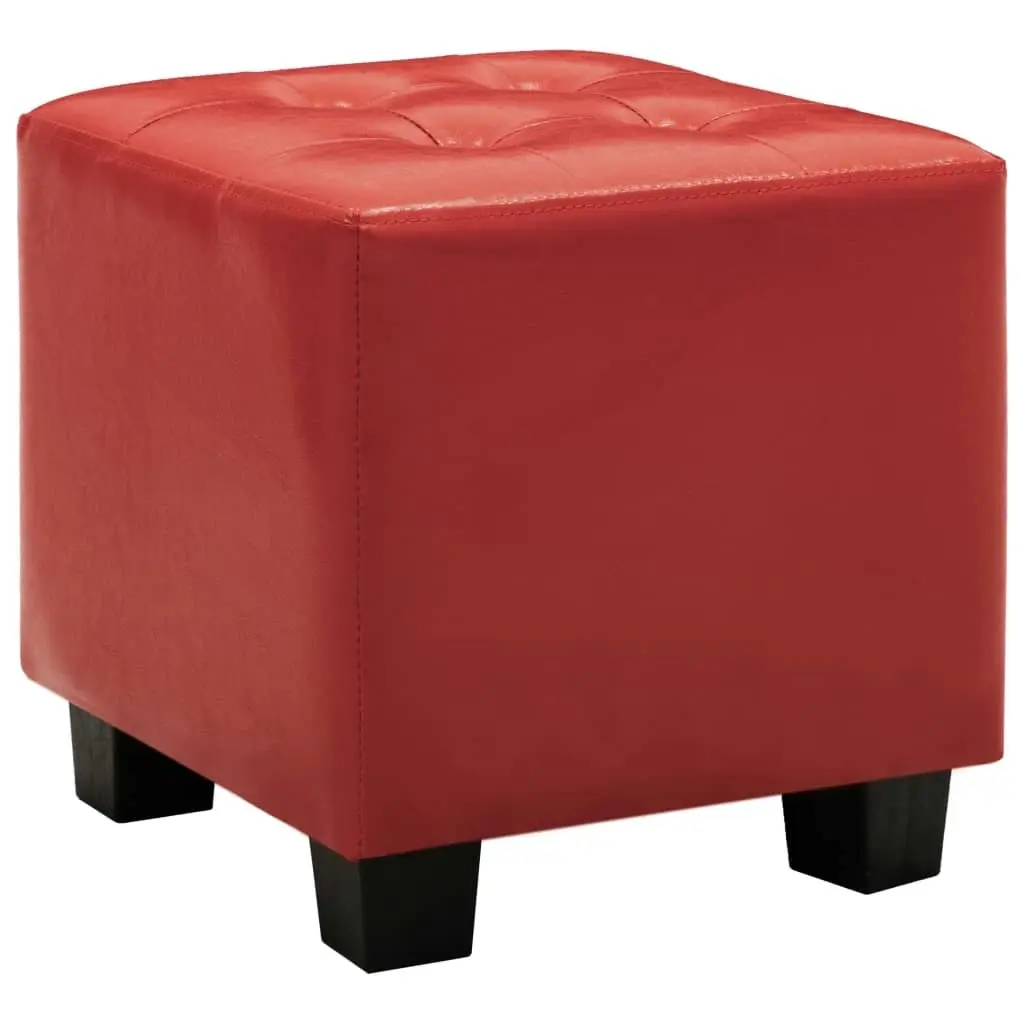 Tub Chair with Footstool Red Faux Leather 248062