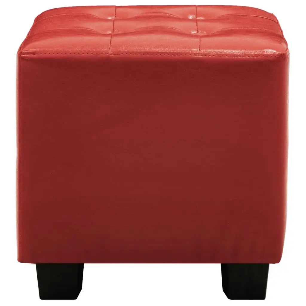 Tub Chair with Footstool Red Faux Leather 248062