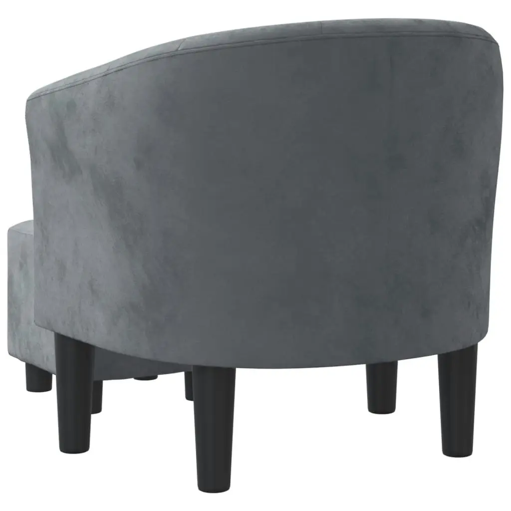 Tub Chair with Footstool Dark Grey Velvet 356478