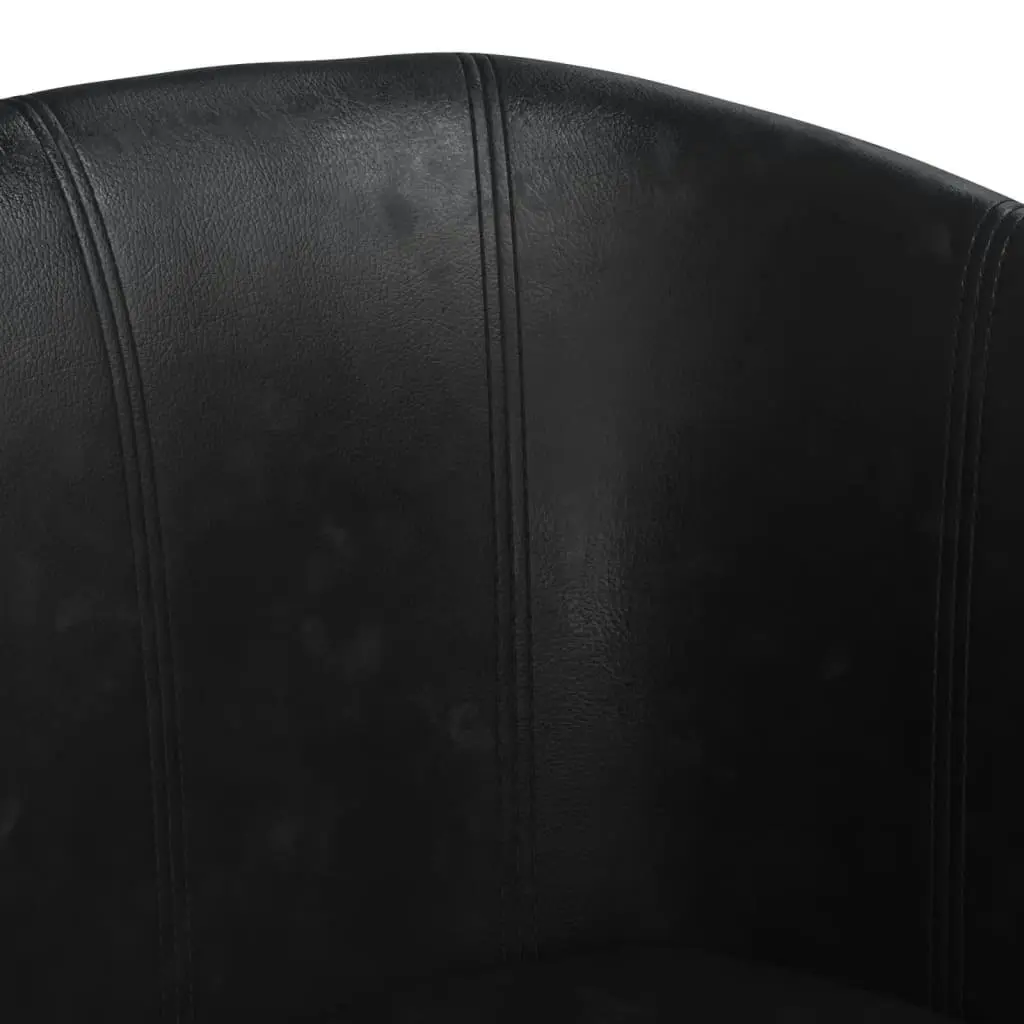 Tub Chair Black Faux Leather 356485