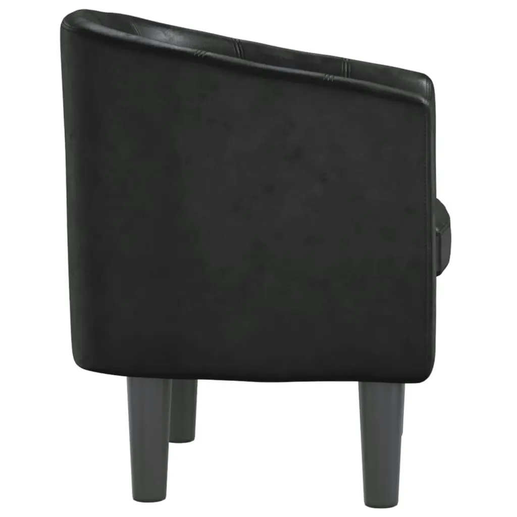 Tub Chair Black Faux Leather 356485