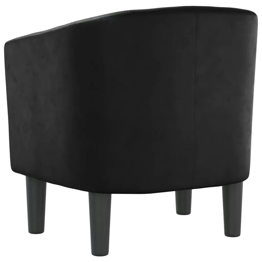 Tub Chair Black Faux Leather 356485