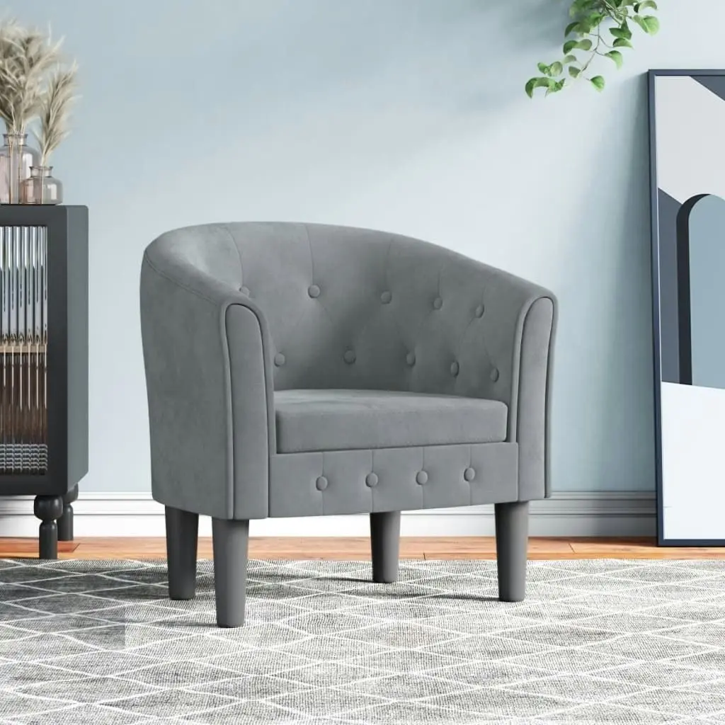 Tub Chair Dark Grey Velvet 356470