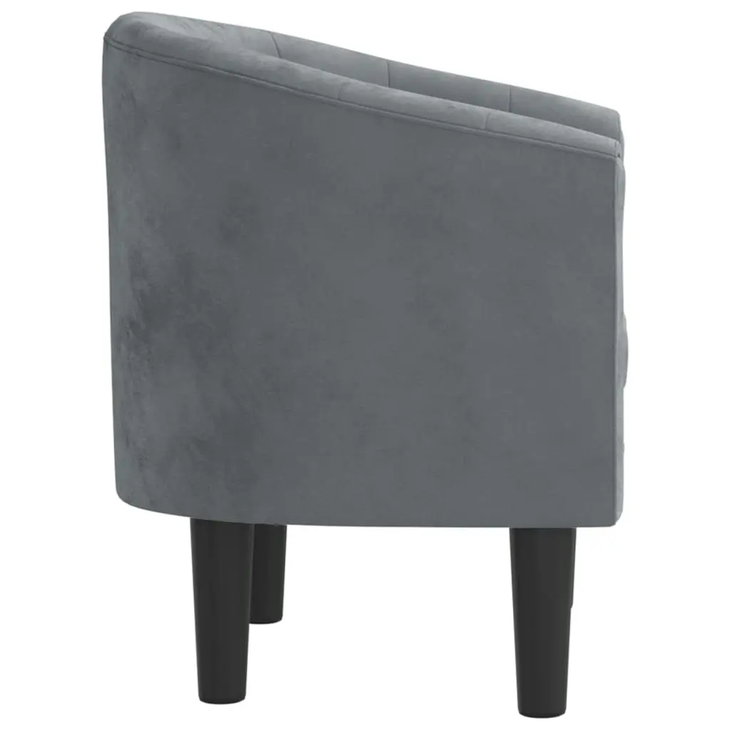 Tub Chair Dark Grey Velvet 356470