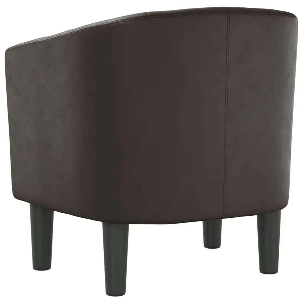 Tub Chair Brown Faux Leather 356487