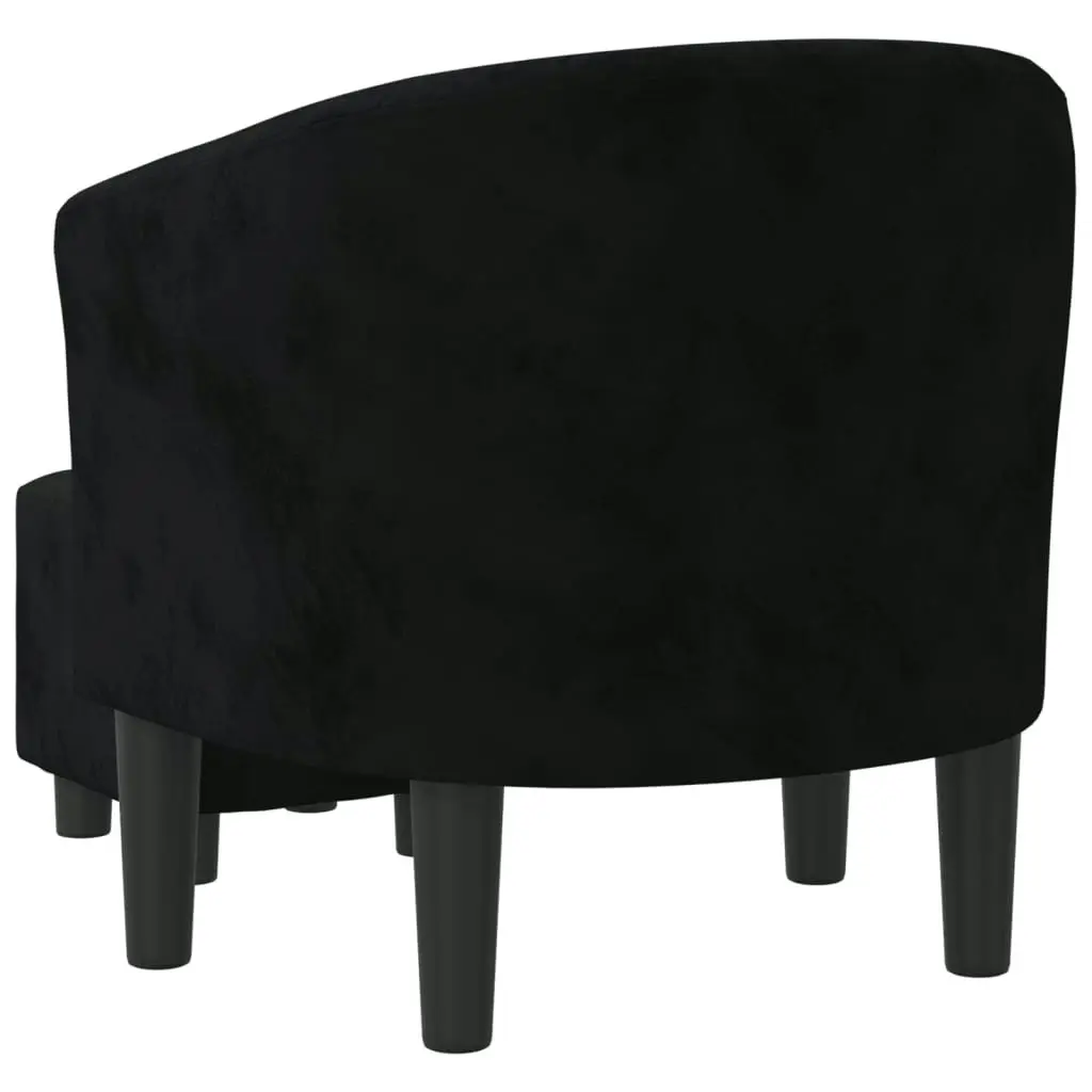 Tub Chair with Footstool Black Velvet 356479