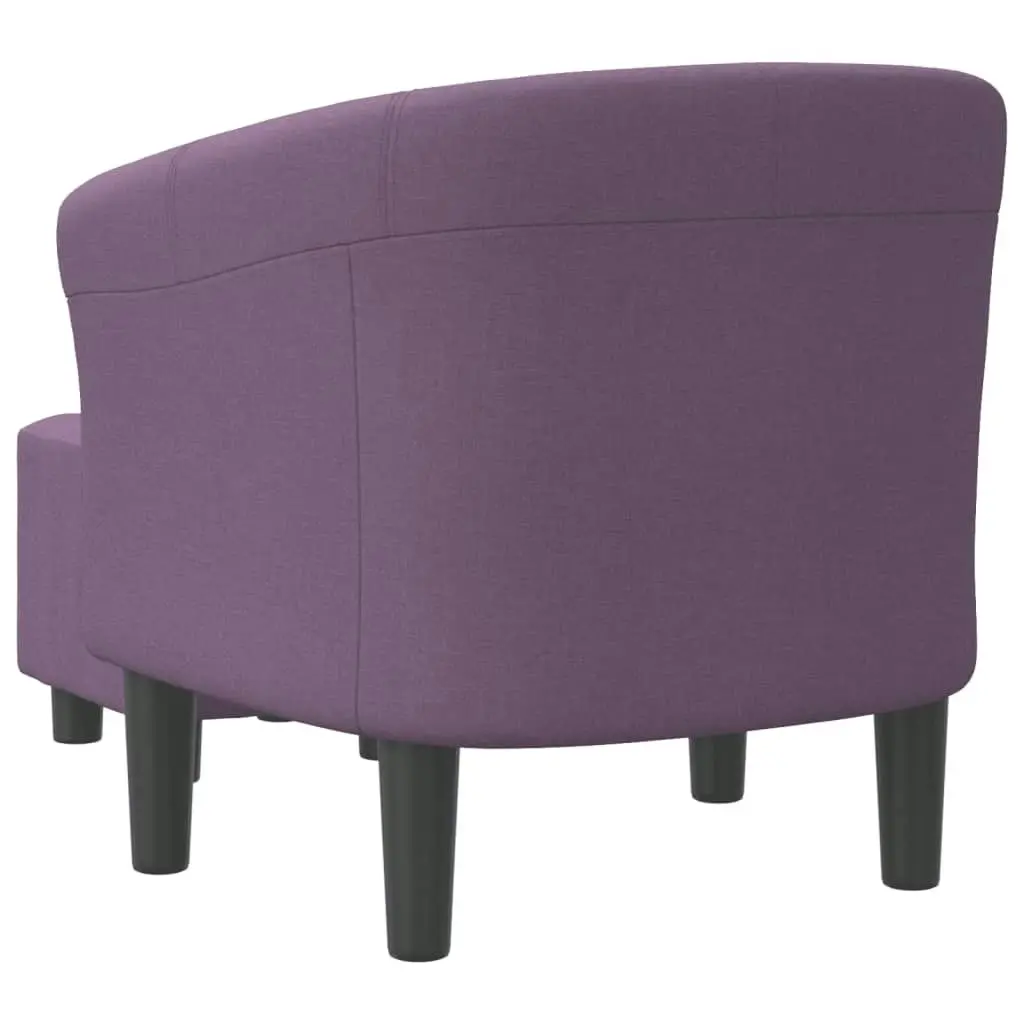 Tub Chair with Footstool Purple Fabric 356440