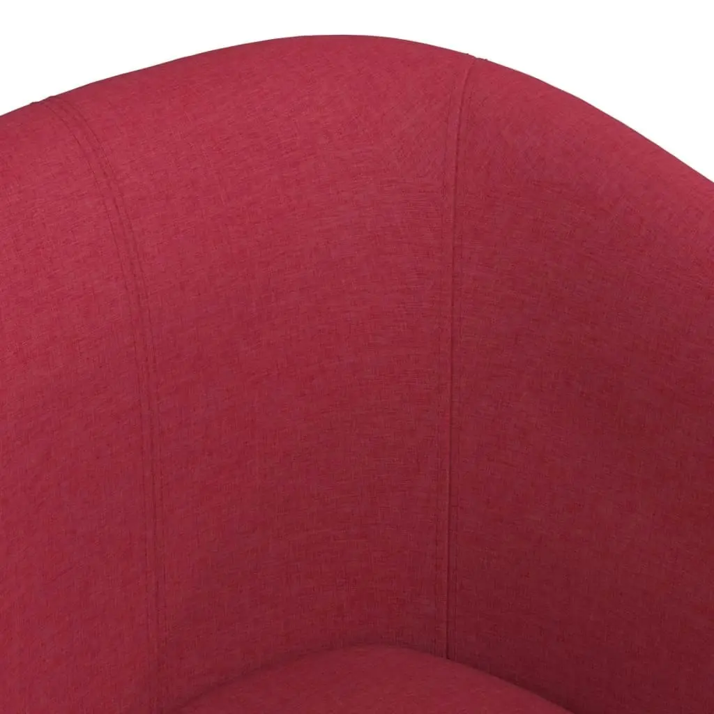 Tub Chair with Footstool Wine Red Fabric 356434