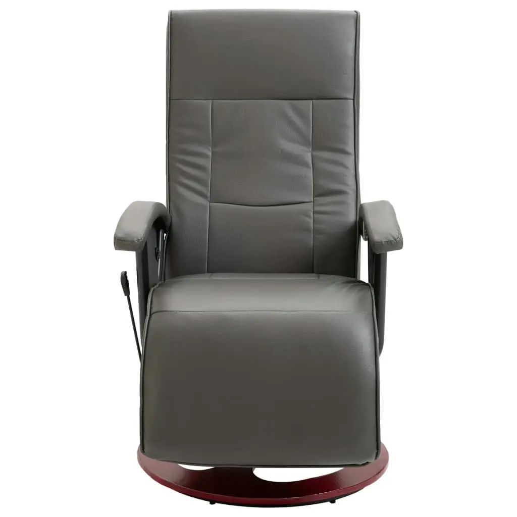 Swivel TV Armchair Grey Faux Leather 248450