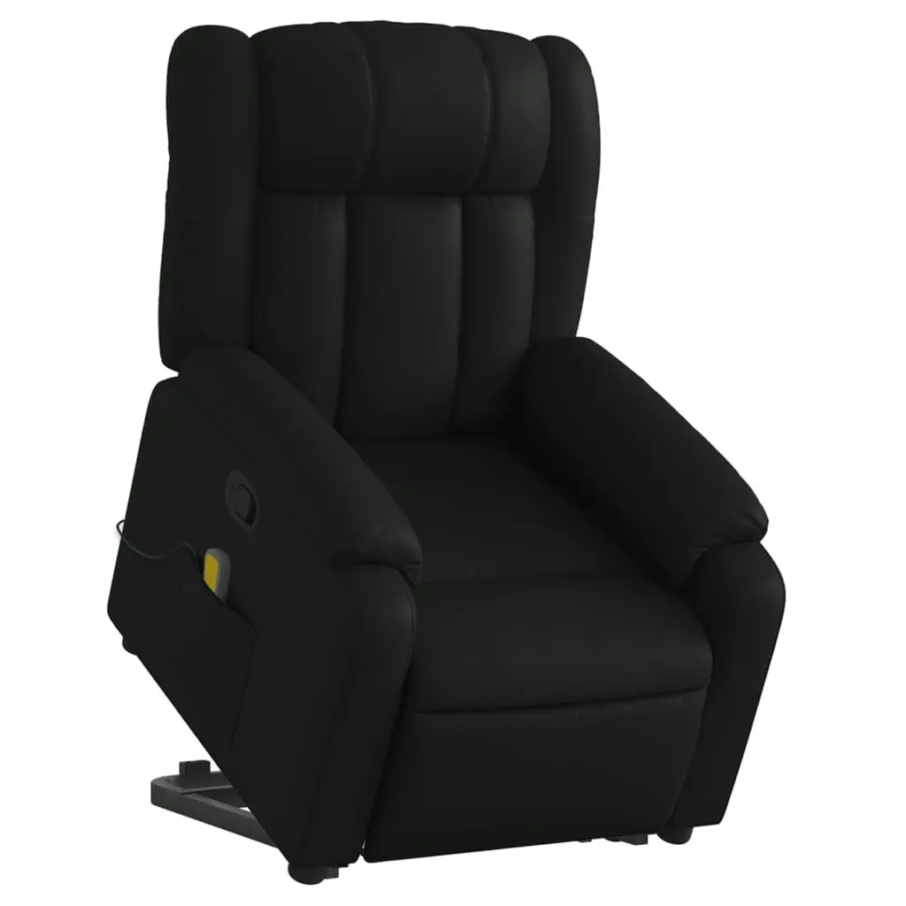 Electric Massage Recliner Chair Black Faux Leather 3205766