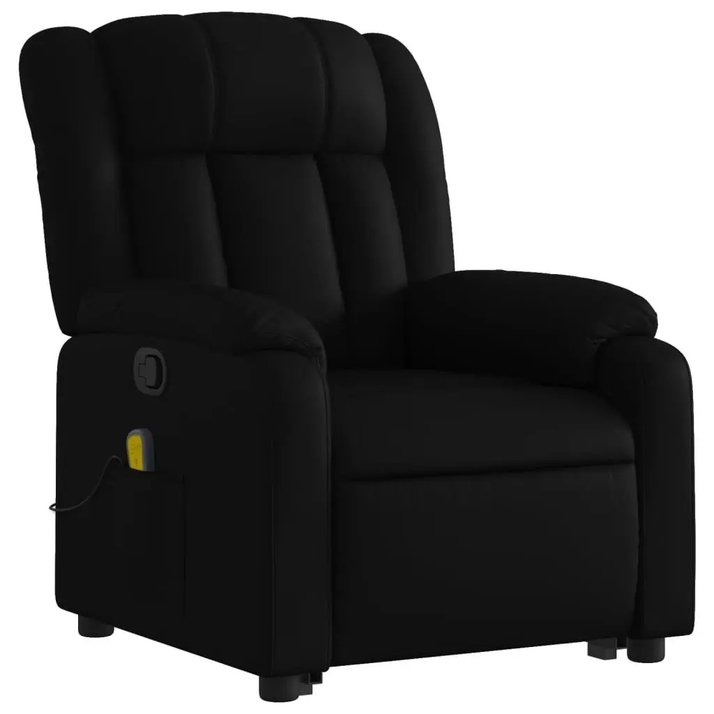 Electric Massage Recliner Chair Black Faux Leather 3205766