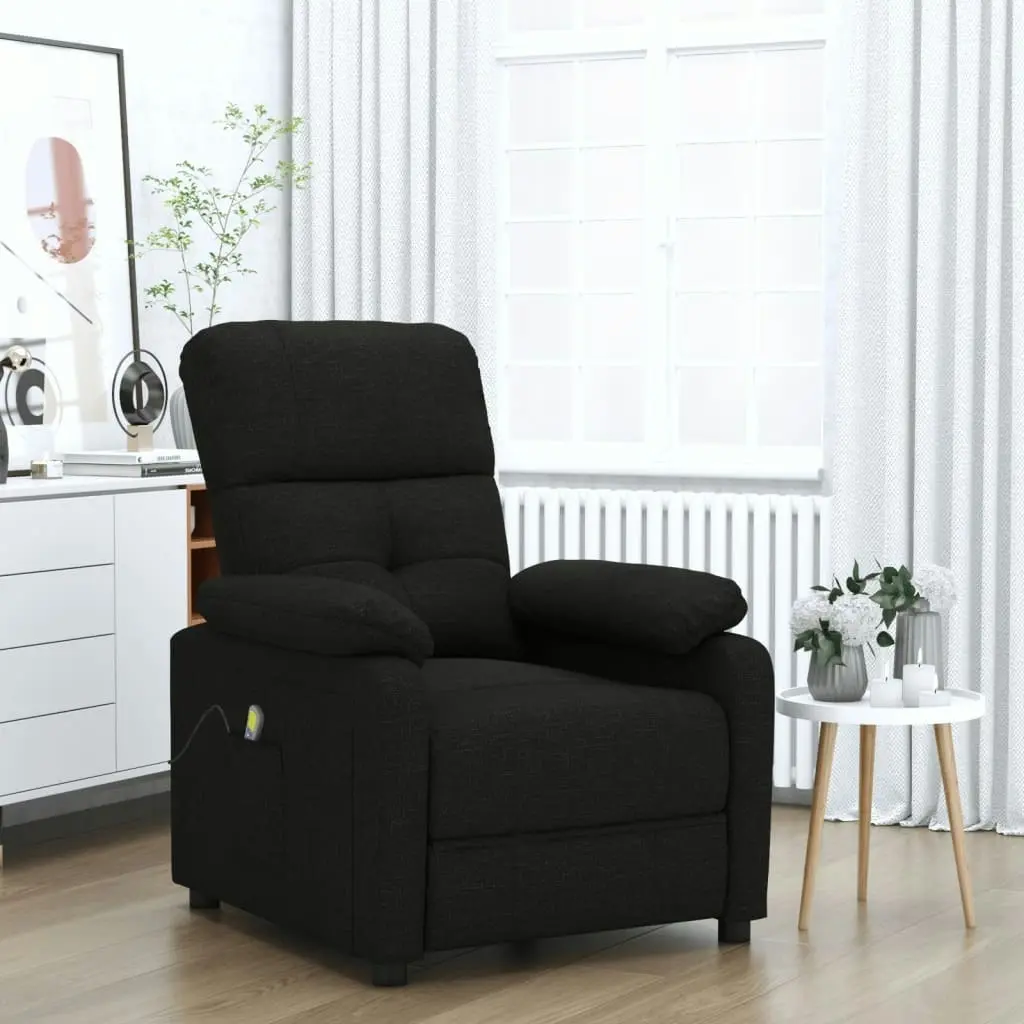 Massage Chair Black Fabric 348289