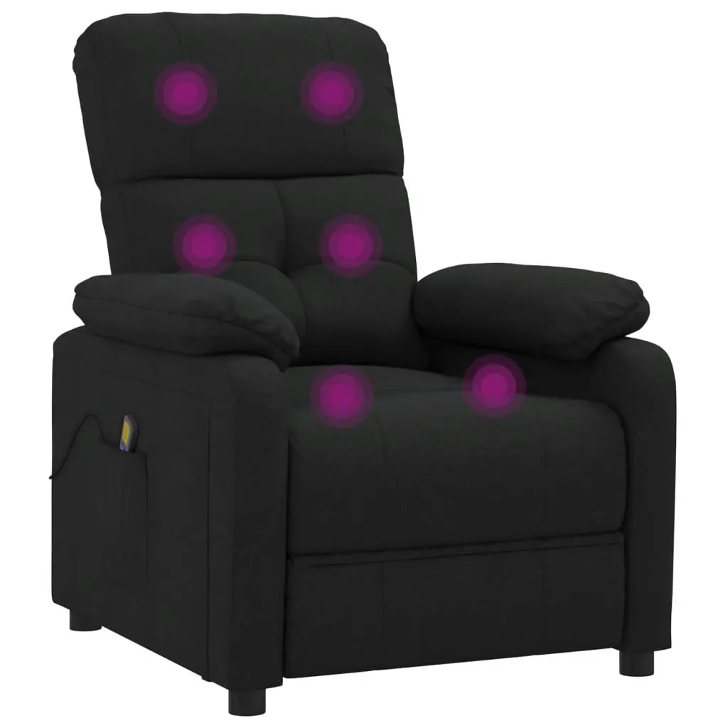 Massage Chair Black Fabric 348289