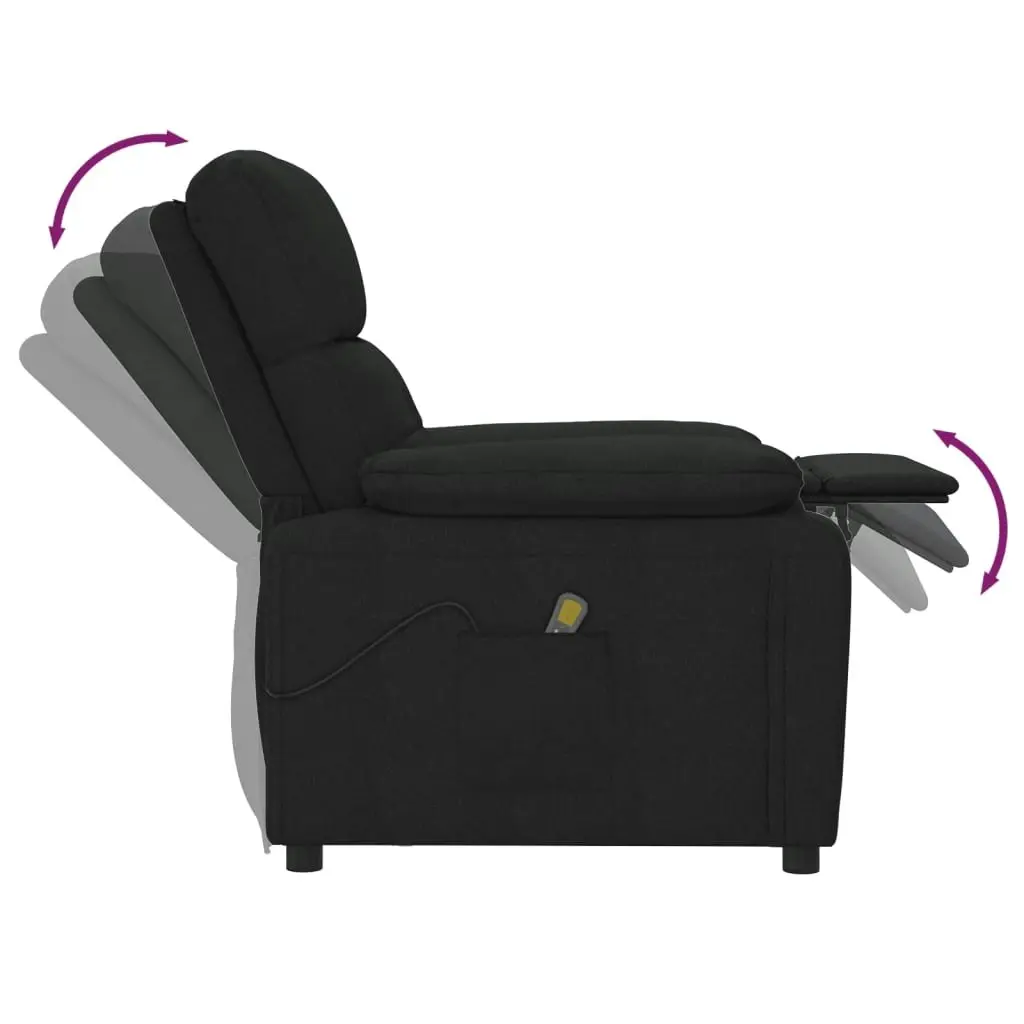 Massage Chair Black Fabric 348289