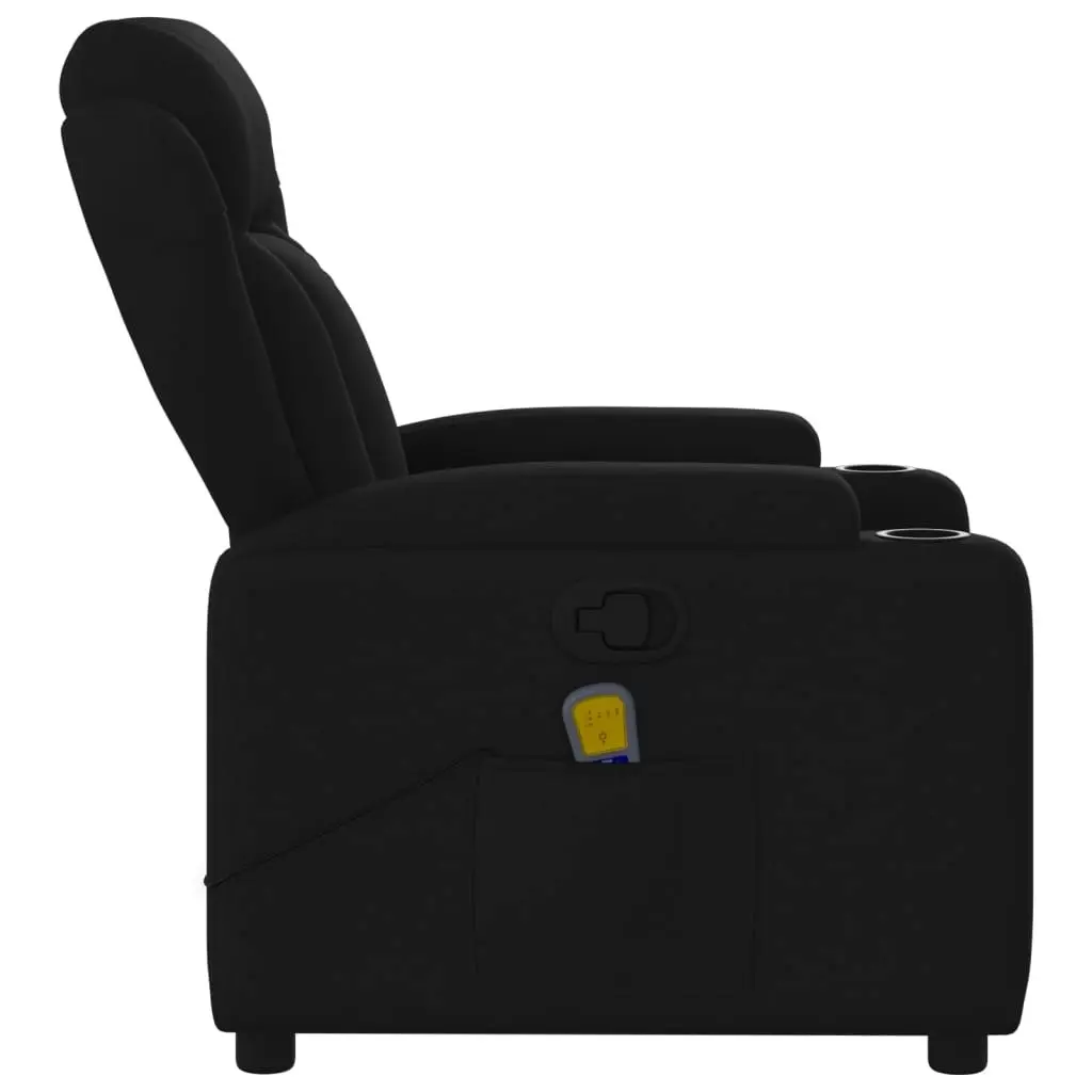 Massage Recliner Chair Black Fabric 3205570