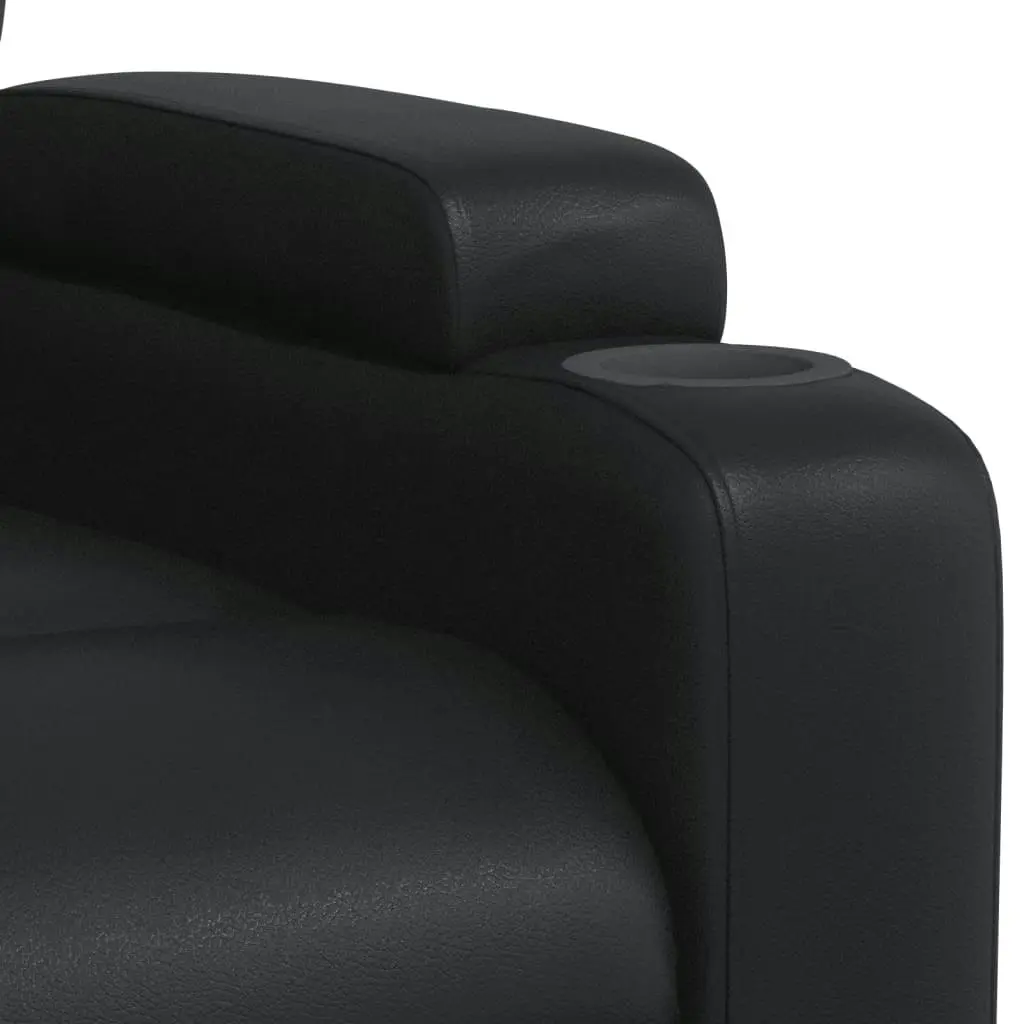 Massage Recliner Chair Black Faux Leather 372510