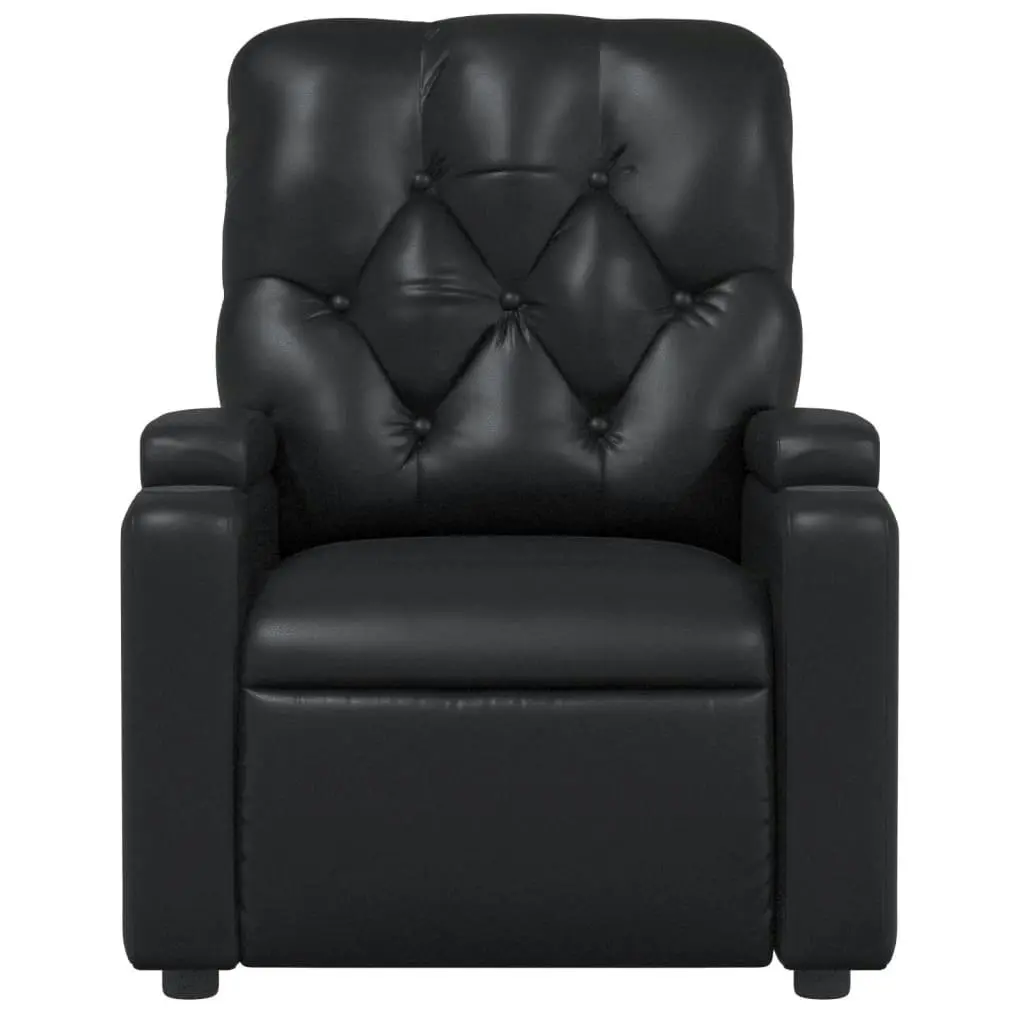 Massage Recliner Chair Black Faux Leather 372510