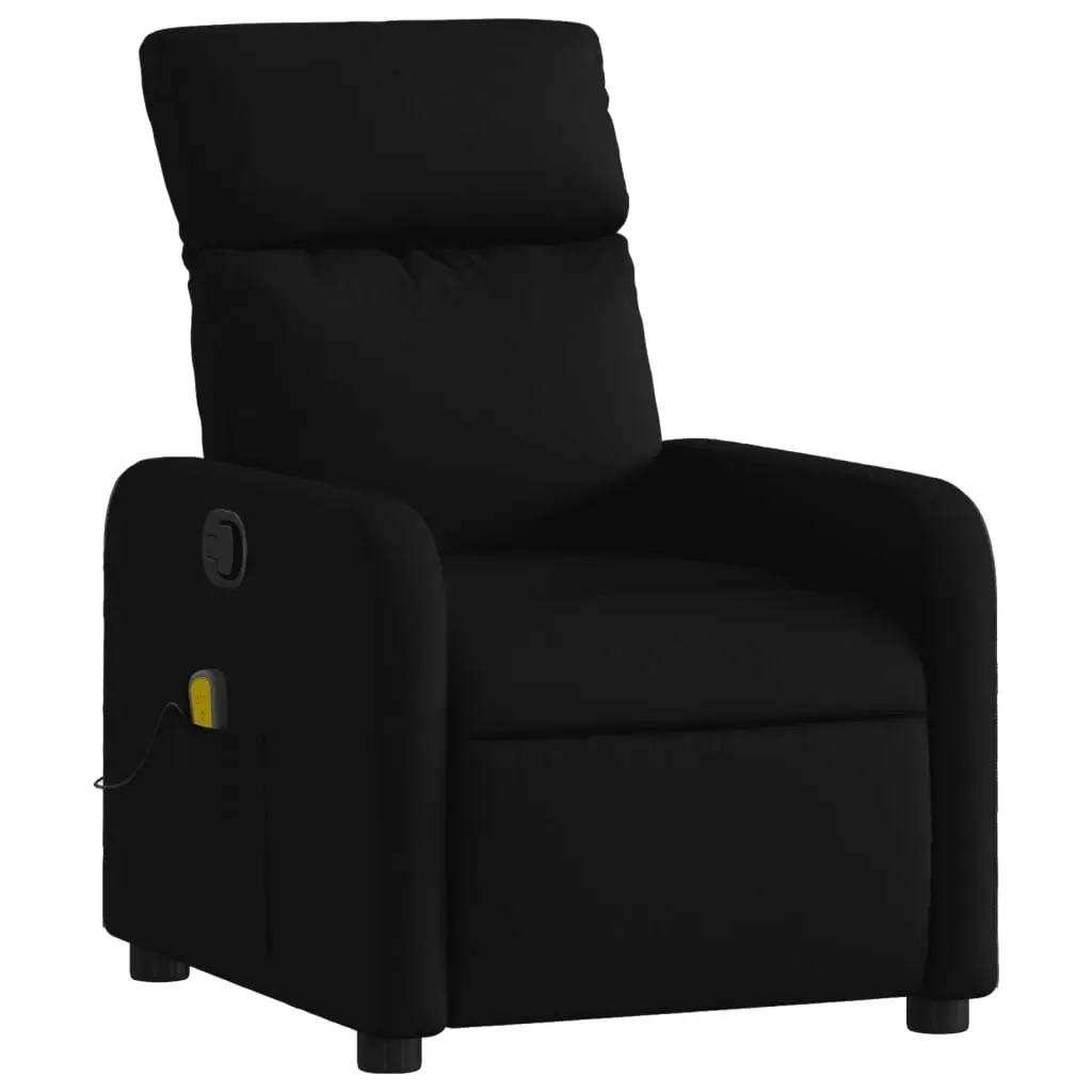 Massage Recliner Chair Black Fabric 374176