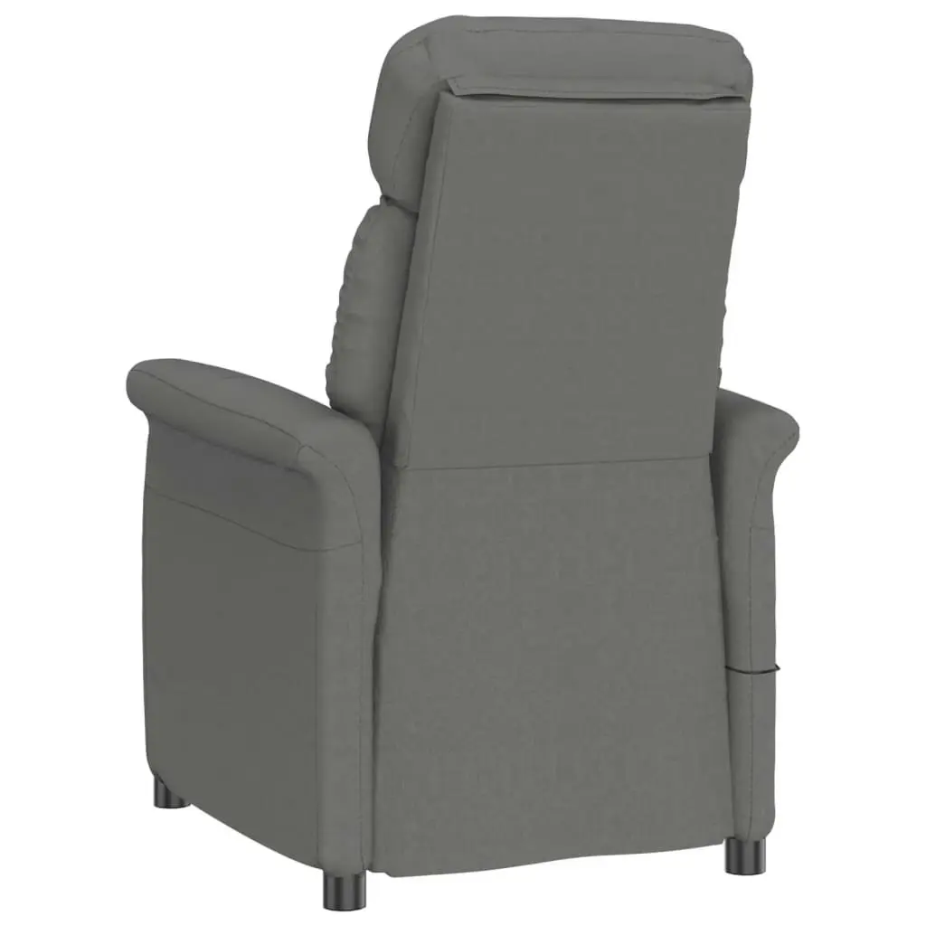 Massage Chair Dark Grey Faux Suede Leather 289773