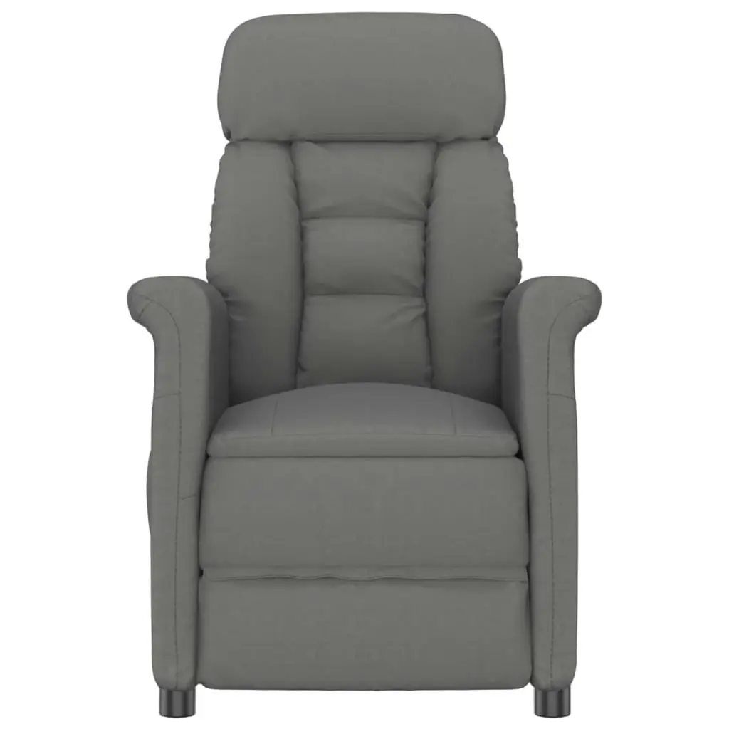 Massage Chair Dark Grey Faux Suede Leather 289773