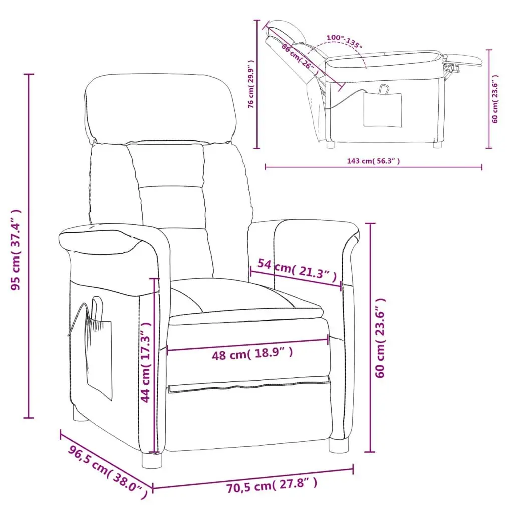 Massage Chair Dark Grey Faux Suede Leather 289773