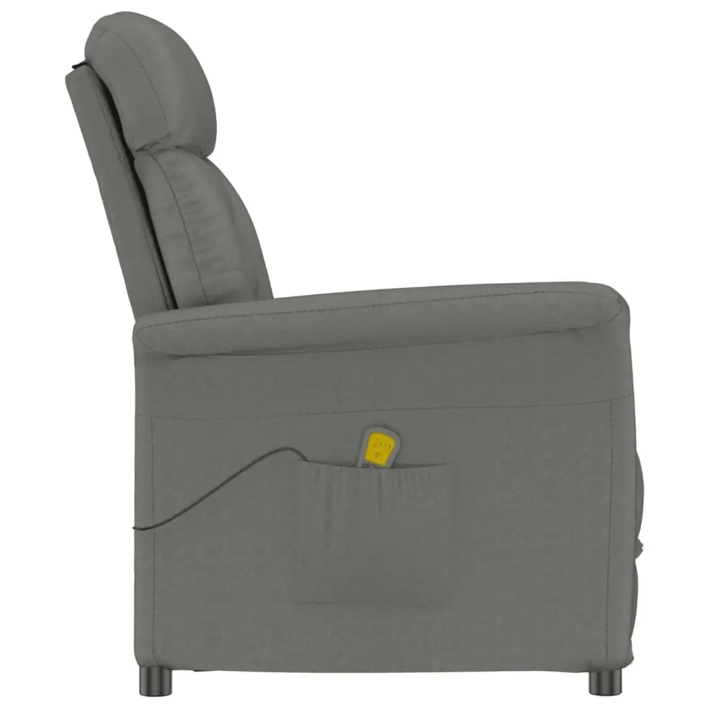 Massage Chair Dark Grey Faux Suede Leather 289773