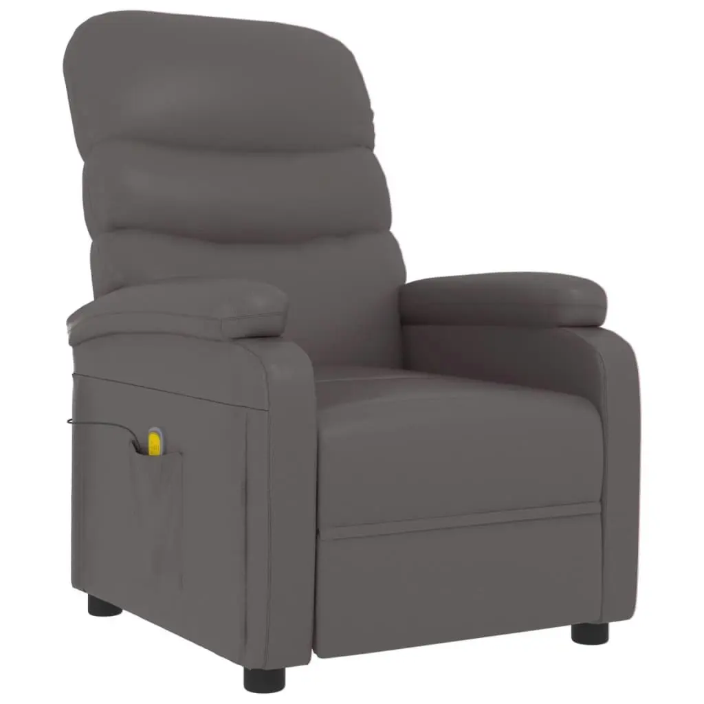 Massage Chair Grey Faux Leather 342696