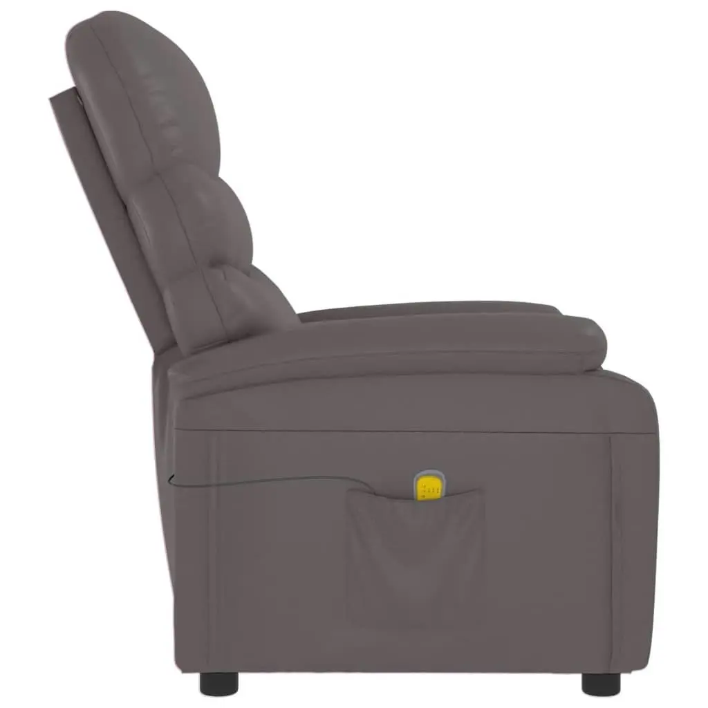 Massage Chair Grey Faux Leather 342696