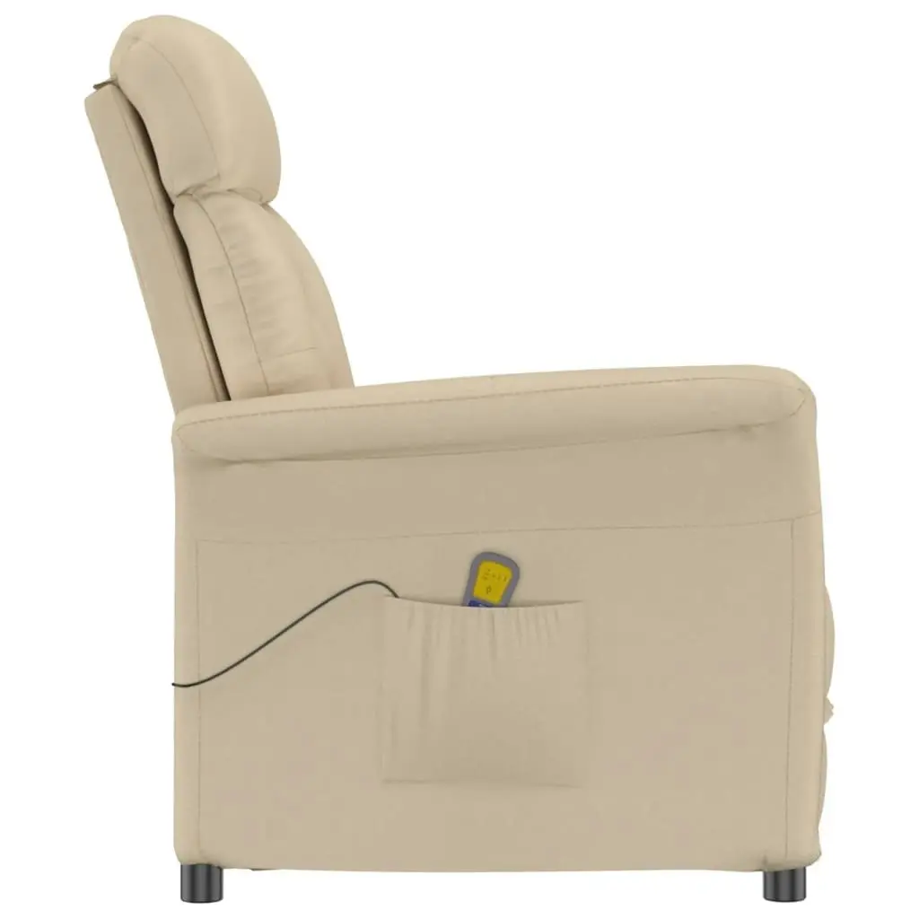 Massage Chair Cream Faux Suede Leather 289775