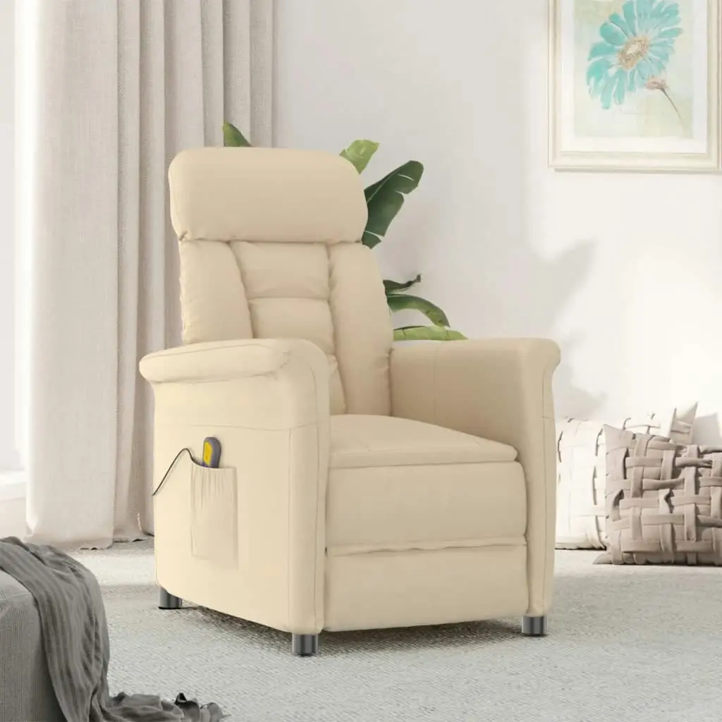 Massage Chair Cream Faux Suede Leather 289775