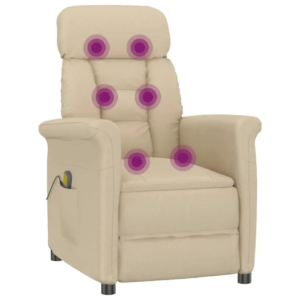 Massage Chair Cream Faux Suede Leather 289775