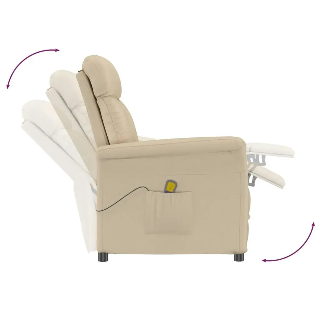 Massage Chair Cream Faux Suede Leather 289775