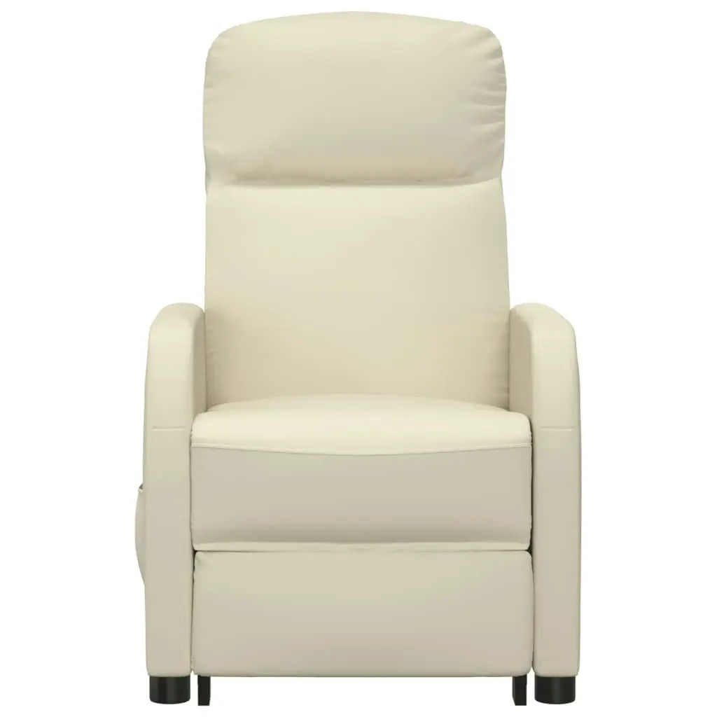 Massage Chair Cream White Faux Leather 348428