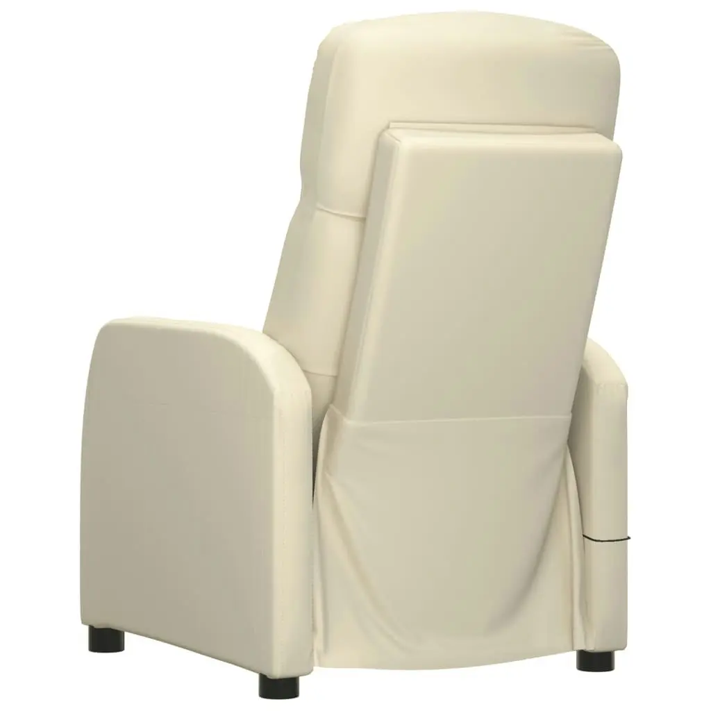 Massage Chair Cream White Faux Leather 348428