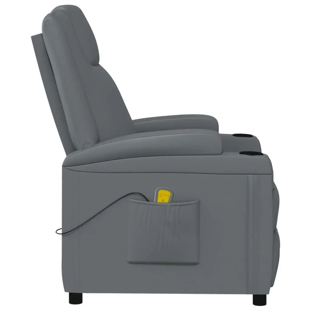 Massage Chair Anthracite Faux Leather 342715