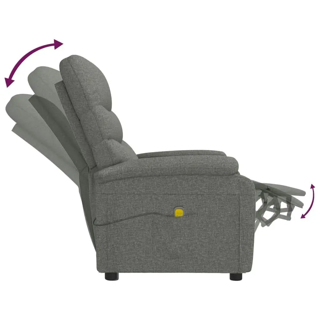 Massage Chair Dark Grey Fabric 321227