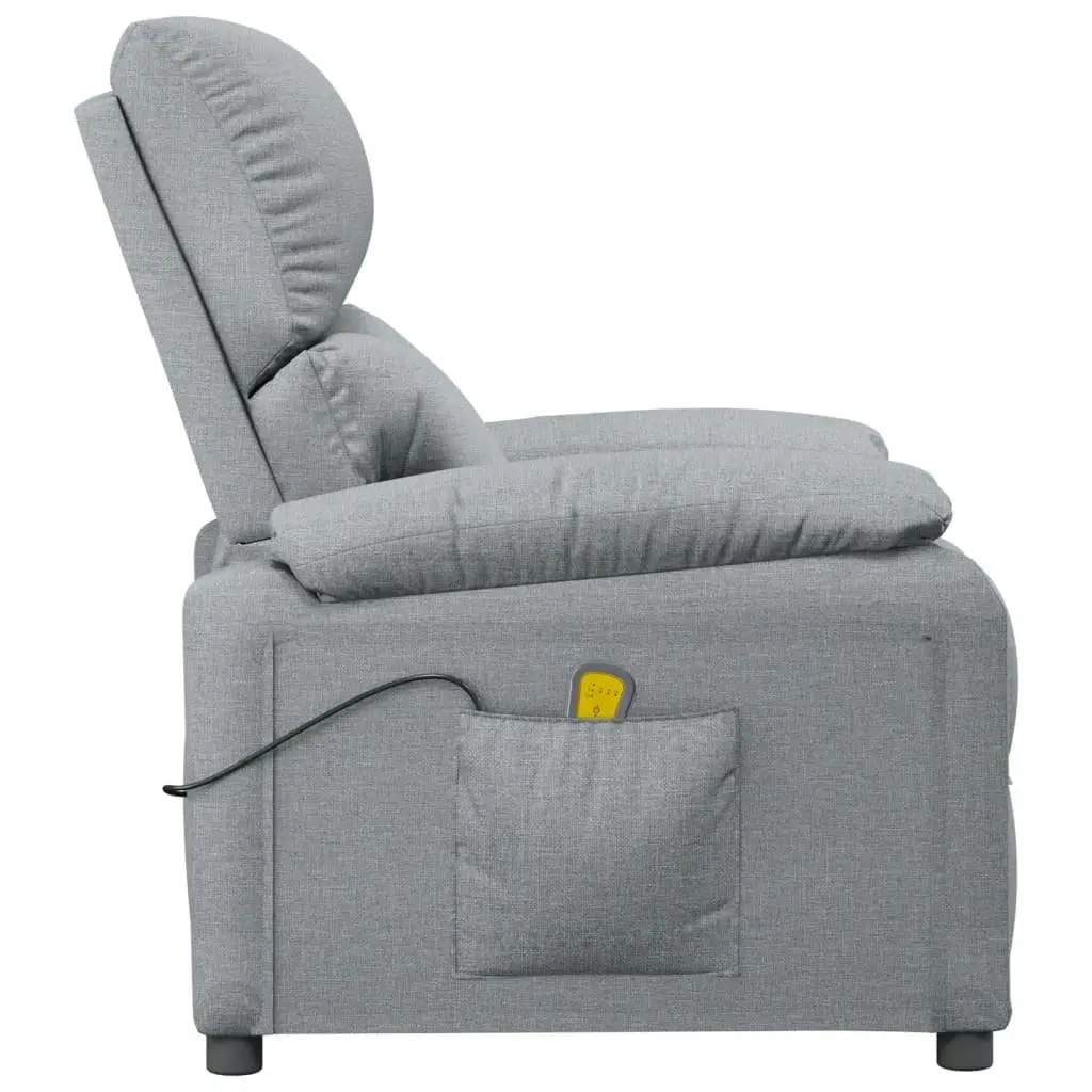 Massage Chair Light Grey Fabric 348469