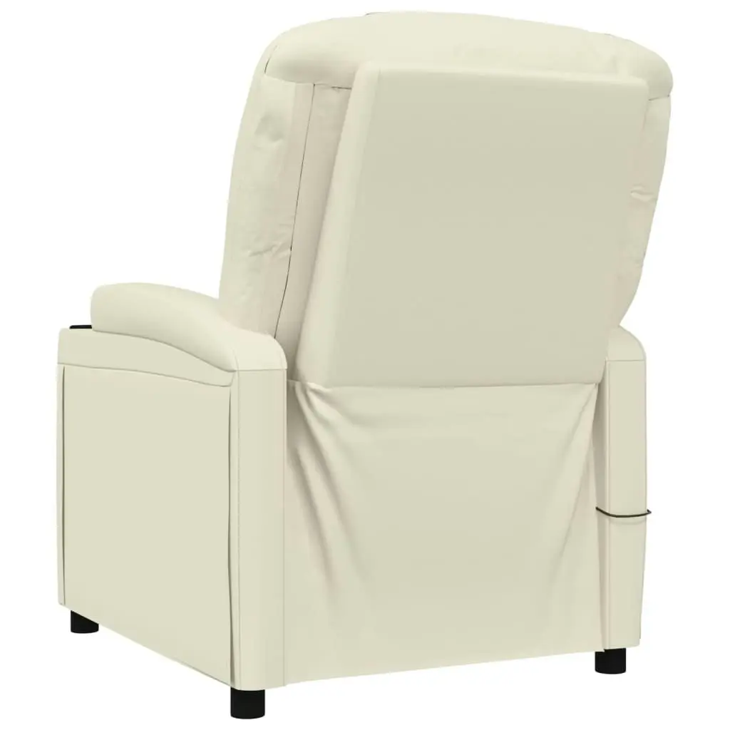 Massage Chair Cream White Faux Leather 342713