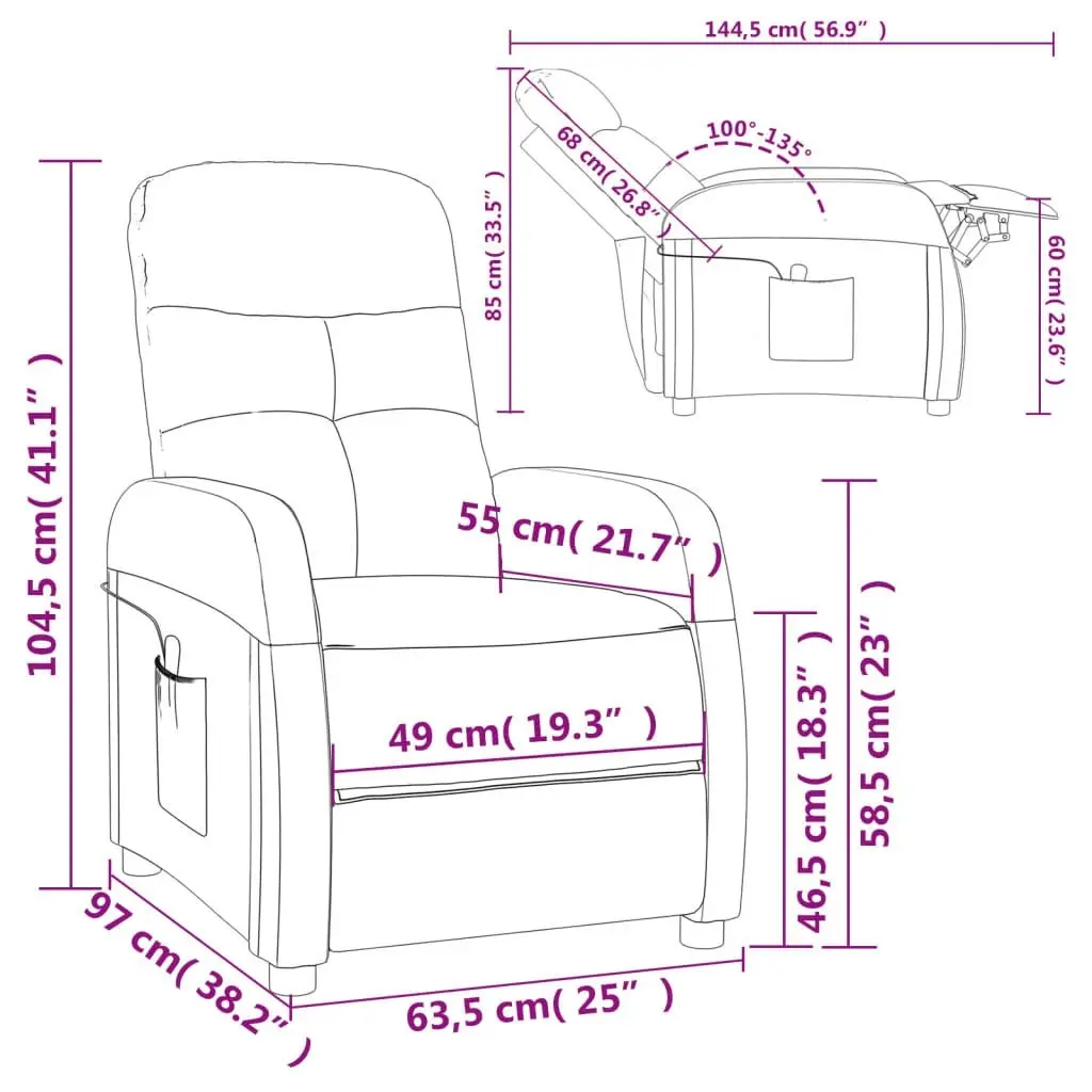 Massage Chair Dark Grey Fabric 289827